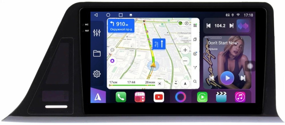 Магнитола для Toyota C-HR 2019-2023 (правый руль, вместо 230x130мм) - FarCar BM9-9549RF4 монитор 9.5" QLED на Android 14, TS10, 4+32Гб, CarPlay, 4G SIM-слот