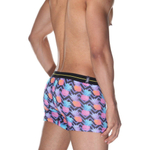 Мужские трусы-боксеры с принтом в виде цветных ананасов (Размер: XL) (Цвет: разноцветный)