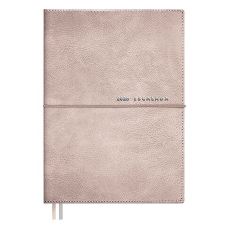 Ежедневник дат. 2026г А6 128л., кожзам, мягк.пер. "Шеврет бежевый" резинка, тисн.фольгой, ляссе