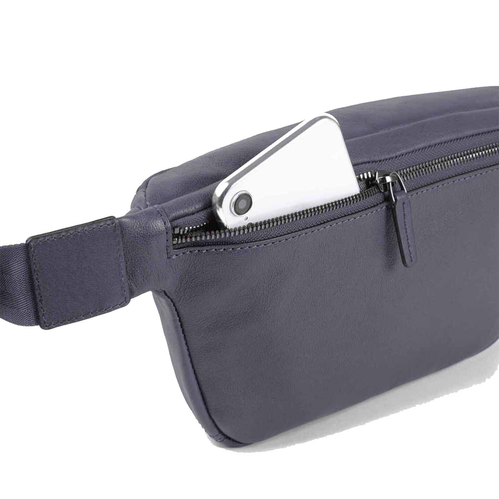 Сумка поясная Piquadro Black Square/Ocean blue