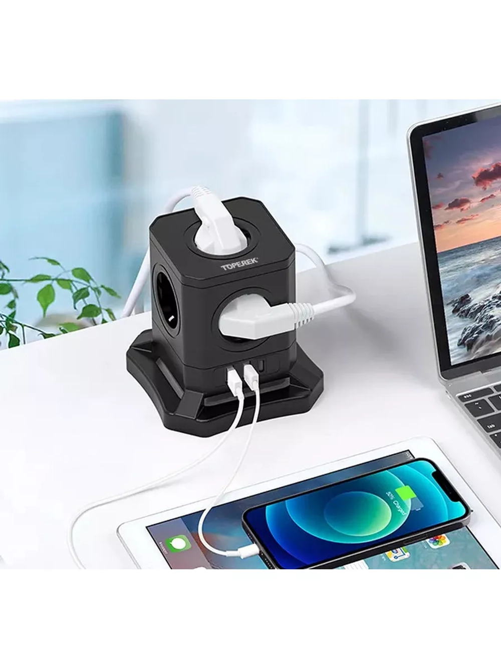 Сетевой фильтр с 2 USB и 1 TYPE-C с быстрой зарядкой