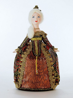 Кукла-шкатулка фарфоровая коллекционная Дама в костюме 18 века