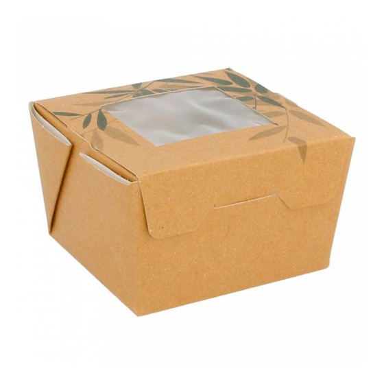 Контейнер картонный для салата с окном, 300 мл, 8*7,5*5,5 см, 50 шт/уп, Garcia de Pou