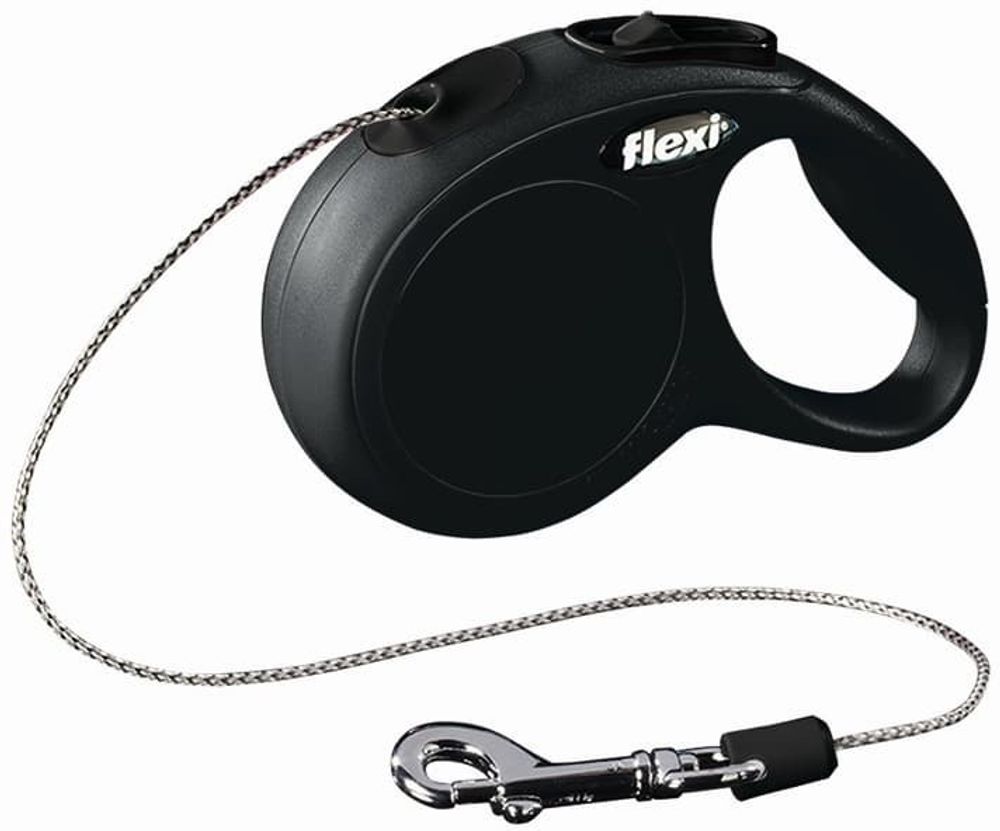 FLEXI рулетка NEW Classic Basic Mini (до 8 кг) трос 3 м черная