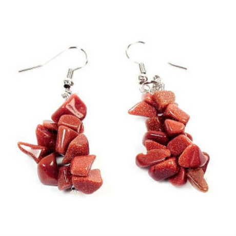 Серьги "Галактика" авантюрин коричневый