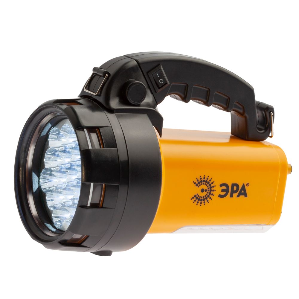Фонарь светодиодный ЭРА PA-601 АЛЬФА прожектор 2 режима 19+24LED, аккум. 3Ah, ЗУ 220V/12V, 160лм (764016)