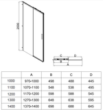 Душевая дверь Soft 2 VDS-3SO2120CLB, 1200, черный, стекло прозрачное