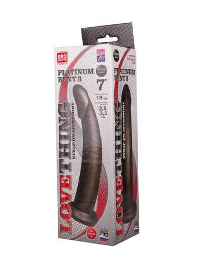 Чёрная насадка на пояс харнесс PLATINUM BENT 3 - 20 см. (Цвет: черный)