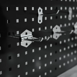 Верстак металлический передвижной 485х1480х2130мм (перфорация: 530х2130мм, деревянная столешница: 40х485х2130мм, шкаф одностворчатый: 460х590х680мм) RockFORCE RF-01Y0109