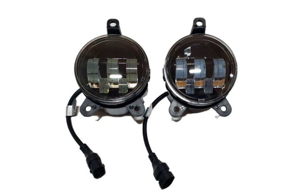 Фара п/туман. /Г-3302 Бизнес/ 5 LED 30W 10-30V 90*90*72 белый+желтый, встраиваемая (2 шт) (GrandeLight)