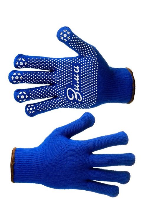 Перчатки трикотажные «Зима» утепленные с точечным ПВХ-покрытием ладони, арт. 7.419