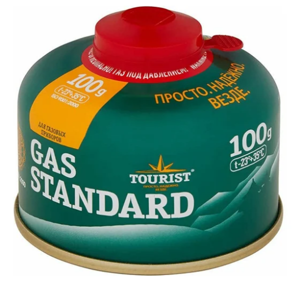 Газ баллон GAS STANDARD (TBR-100) для портативных приборов - 100 г,резьбовой, Tourist