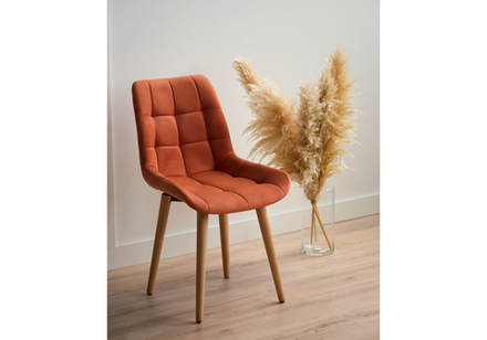 Стул деревянный Woodville Челси терракотовый (zd 432), светлое дерево np, ножки натуральные