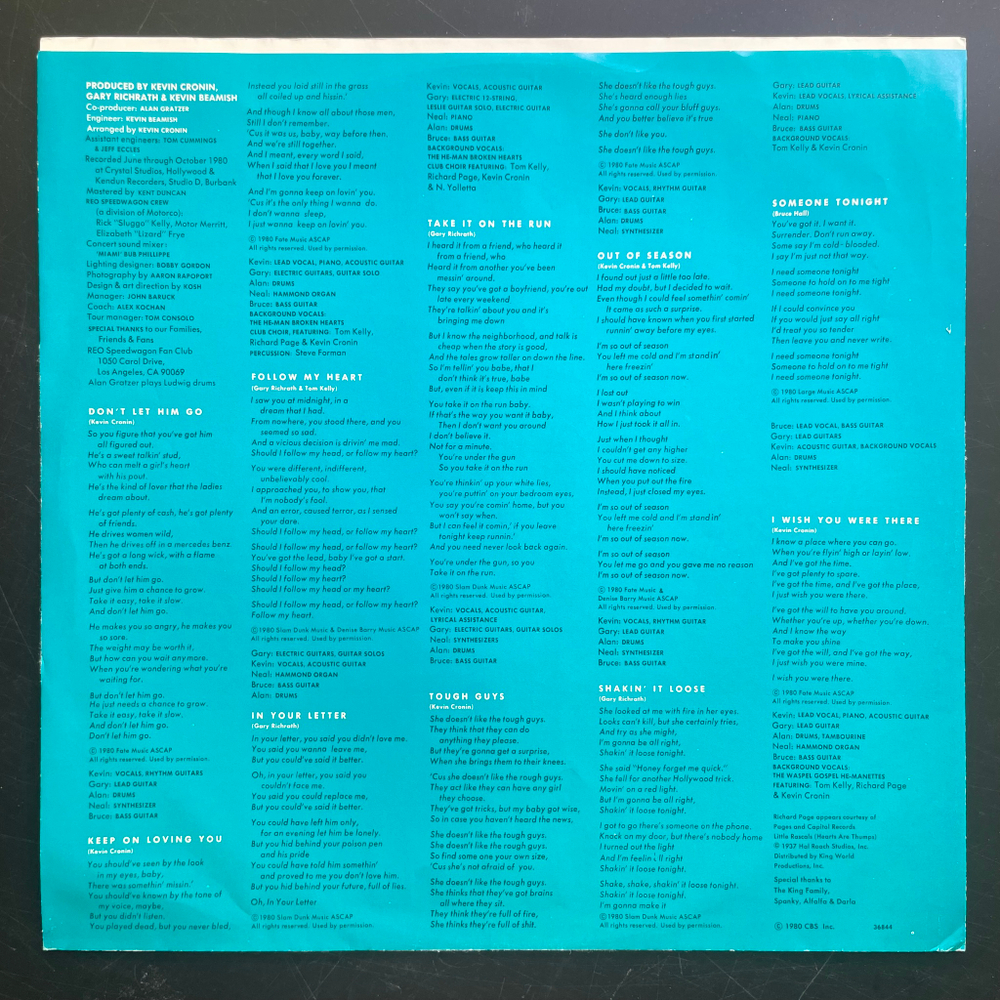 REO Speedwagon ‎– Hi Infidelity (США 1980г.)