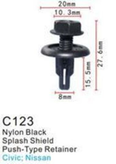 Клипса для крепления внутренней обшивки а/м Ниссан пластиковая (100шт/уп.) Forsage клипса C0123(Nissan)