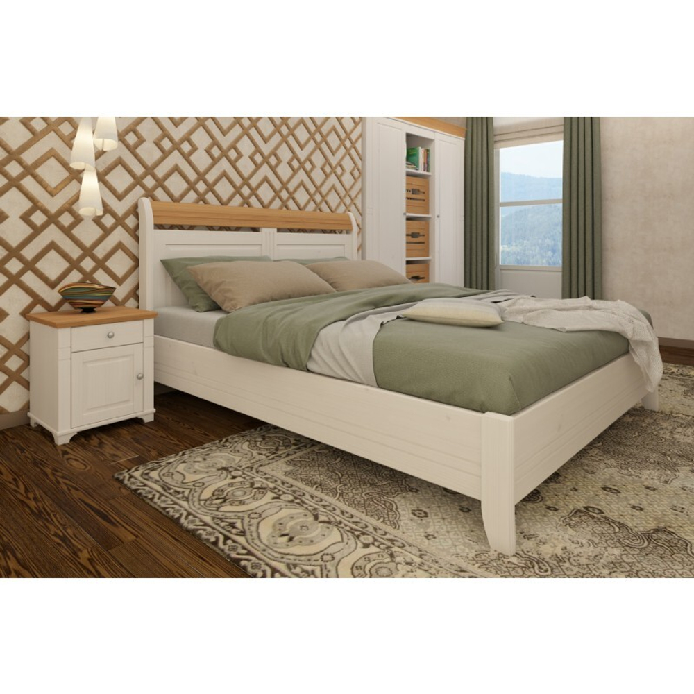 Кровать «Бейли» без изножья 180х200 белый воск/антик