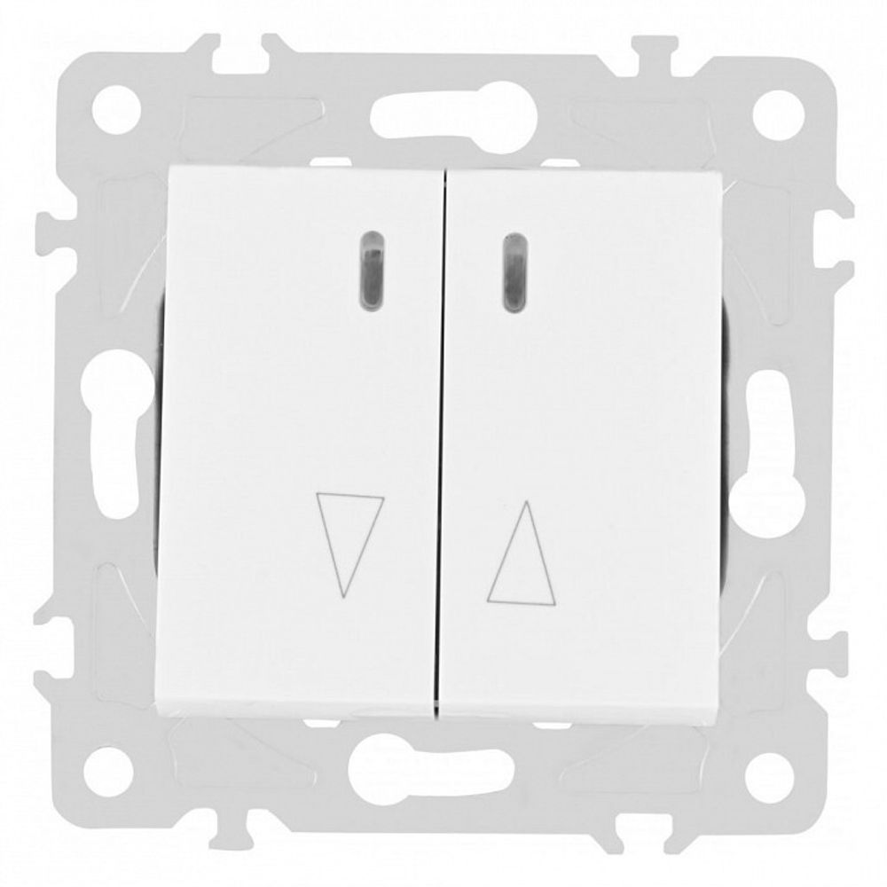 Выключатель для жалюзи с подсветкой без рамки Arte Milano 203 203.39-2.white