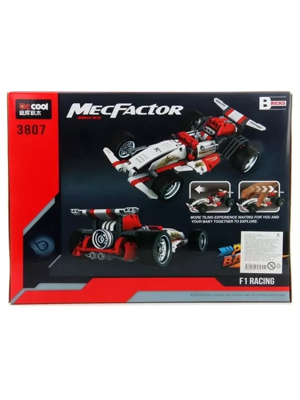 Конструктор Техник "Красная Формула 1" 377 деталей 3807