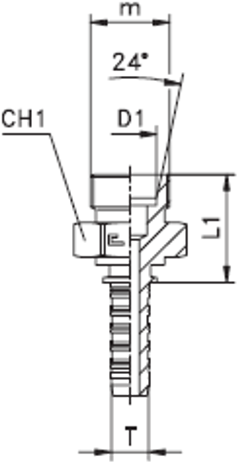 Фитинг DN 12 DKO-L (Ш) 22x1.5 15