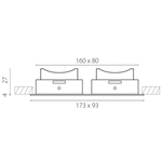 012826 Рамка (светильник) PVC д/LED-модулей 941хх и LED-ламп D50мм PIANO 2x QUAD БЕЛЫЙ IP65
