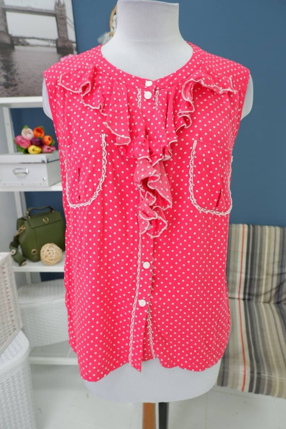 Блузка в горошек 46 размер