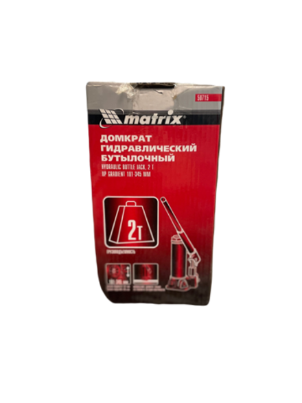 домкрат 2т гидр. бут. в/п 181-345мм matrix 50715