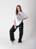 Брюки палаццо из экокожи "УГОЛЬ"