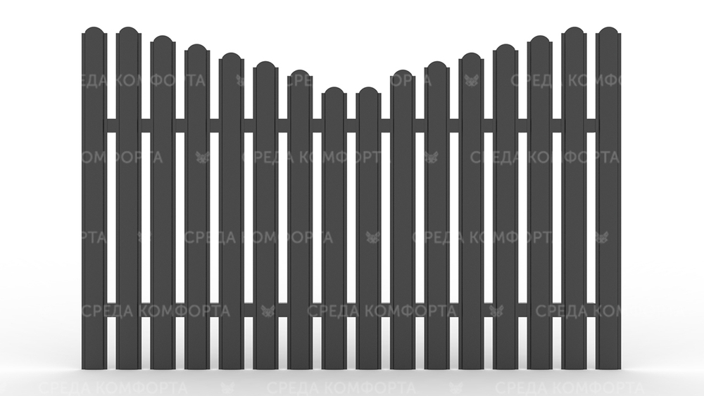 Забор из евроштакетника ZBR0062
