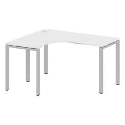 Metal System Стол криволинейный левый на П-образном м/к БП.СА-3 (L) Белый/Металл Серый 1400*1200*750