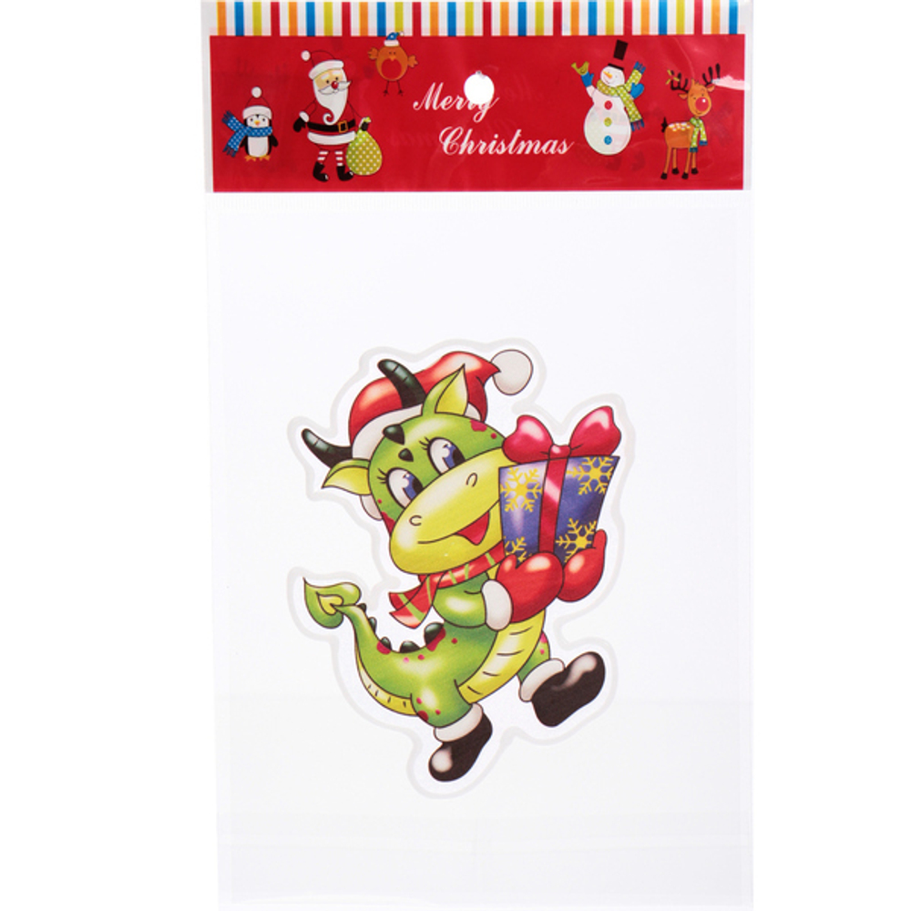 Наклейка на стекло «Зимний Дракоша» 15*20 см