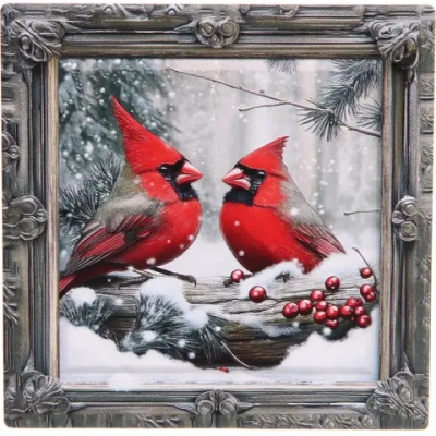 Подставка под кружку керамическая 10,8*10,8см «Зимние пташки»