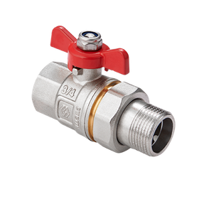 Кран шаровый полнопроходной с полусгоном MVI 3/4* (внутренняя / наружная резьба, ручка-бабочка)