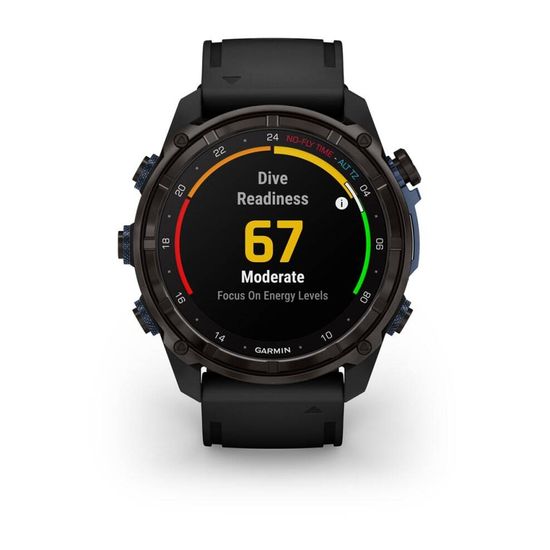 Умные часы Garmin DESCENT MK3I – 51 мм, титановый угольно-серый, DLC, черный силиконовый ремешок