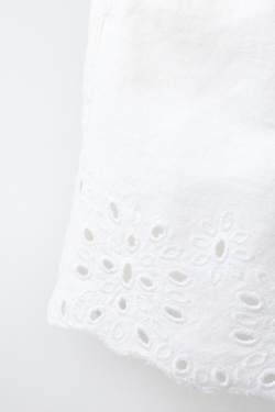 ZARA ШОРТЫ С ВЫШИВКОЙ, БЕЛЫЙ