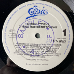 Винтажная виниловая пластинка LP Shakin Stevens Give Me Your Heart Tonight (Нидерланды 1983)