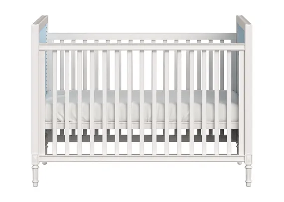 Кроватка Elit (белый, голубая ткань)