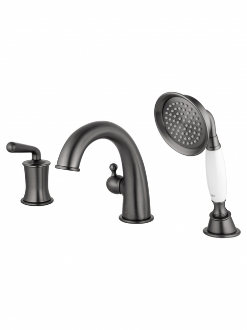 Смеситель на борт ванны WONZON & WOGHAND STEAM, Темный графит (WW-88659008-BGM)