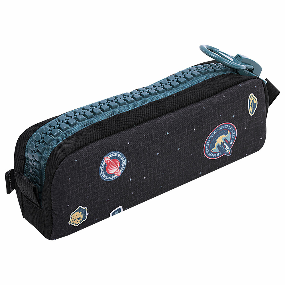 Пенал BRAUBERG с объемной "тракторной" молнией 1 отделение ткань 22х8х6 5 см "Space mission" (2 штуки в упаковке)
