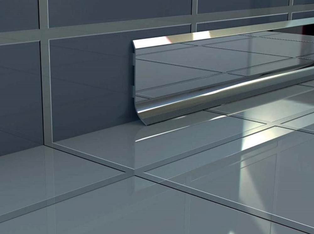 Плинтус стальной 40мм полиров. 2,5м 0,8мм