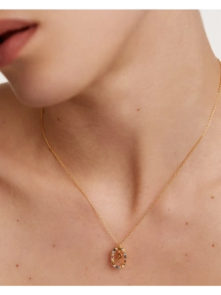 Колье Буква P серебро 925 пробы покрытое золотом