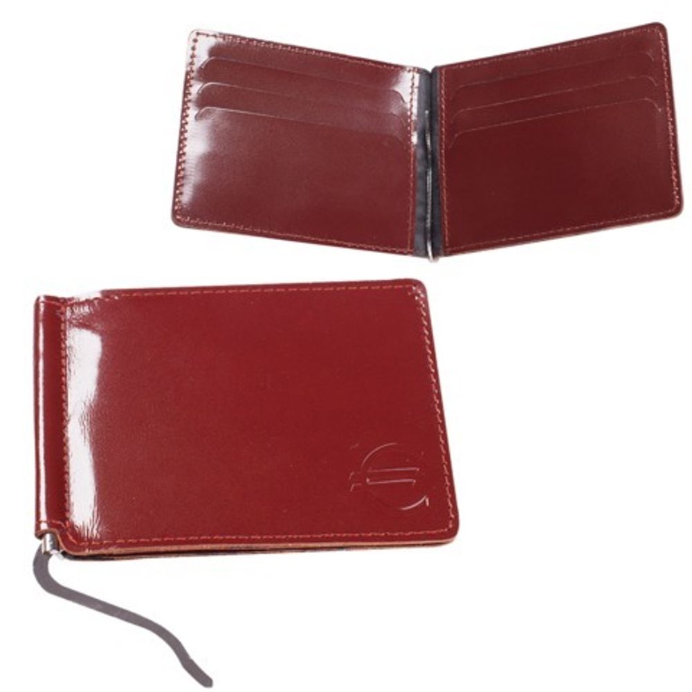 Зажим для купюр BEFLER "Classic", натуральная кожа, тисненение, 120х86 мм, коньяк, Z.6.-1