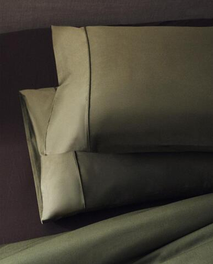 ZARA HOME НАВОЛОЧКА ИЗ ХЛОПКА ПЕРКАЛЬ (300 НИТЕЙ), ЗЕЛЕНЫЙ