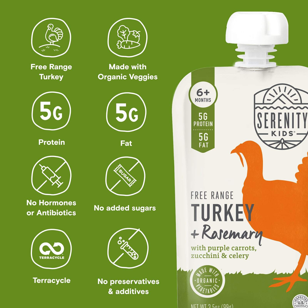 Serenity Kids, Индейка с розмарином, от 6 месяцев, 99 г (3,5 унции)
