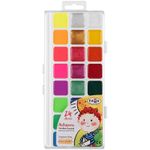 Краски акварельные ГАММА "Оранжевое солнце", 24 цвета, без кисти, пластиковая коробка, европодвес, 212084