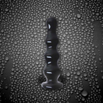 Черный стеклянный анальный стимулятор Crystal - Ripples