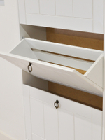 Обувница для прихожей Индра, закрытая, высокая из МДФ, белый