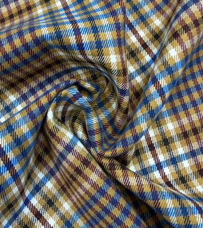 Ткань плательная в клетку (Италия) шерсть/вискоза/поламид ш-145см цена за 1 м