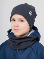 Комплект трикотажный шапка и снуд "Дымчатый"