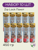 Колбаски мясные из говядины для кошек Деревенские Лакомства 10 упаковок по 0,045кг