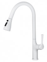 Смеситель для кухни с выдвижным изливом WONZON & WOGHAND, Белый матовый (WW-AE54123-MW)